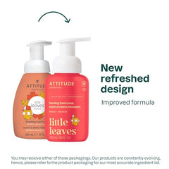 ATTITUDE Foaming Hand Soap for Kids, Hypoallergenic, EWG Verified, Plant- and Mineral-Based Ingredients, Vegan and Cruelty-free, Mango, 295 mL