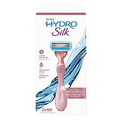 Hydro Silk Rose Gold Metal Handle Women's Razor and 2 Refills - Zecoya