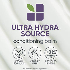 BIOLAGE Conditioner, Ultra HydraSource Conditioning Balm, Hydrating Conditioner for Very Dry Hair, Curly Hair Conditioner, Moisturizes and Softens Hair, Sulfate Free, Silicone Free, Paraben Free, Vegan