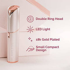 Finishing Touch Flawless Facial Hair Remover for Women, White/Rose Gold Electric Face Razor for Women with LED Light for Instant and Painless Hair Removal