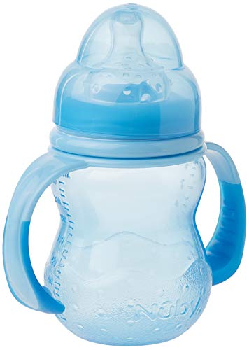 Nuby Wide Neck 3 Stage Bottle 8oz Blue