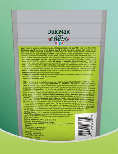 Dulcolax Soft Chews, Wild Berry, Dependable, Predictable, and Gentle, Laxatives for Fast Occasional Constipation Relief, Vegan, Stimulant-Free, Gluten-Free, For Kids Ages 4 & Over - 15 ct, Pink