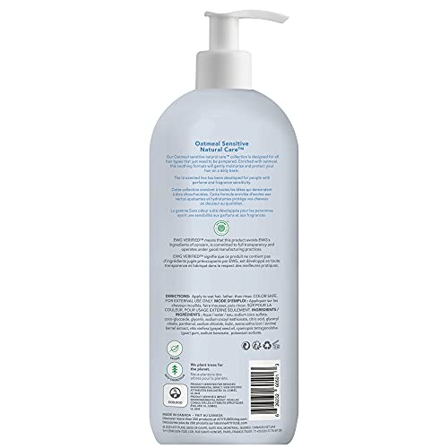 ATTITUDE Extra Gentle and Volumizing Shampoo for Sensitive Skin Enriched with Oat, EWG Verified, Hypoallergenic, Vegan and Cruelty-free, Unscented, 946 ml