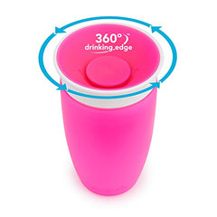 Munchkin Miracle 360 Cup Parent and Kid Set, 24 and 10 Ounce, Pink, Set of 2