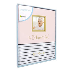 Pearhead Hello Beautiful, First 5 Years Baby Memory Book with Photo Insert, Pink