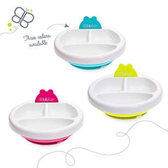 bblüv - Platö - Warming Plate - 3 Compartment, Non-Toxic, BPA Free with Suction Base for Baby Toddler (Lime)