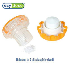 EZY DOSE Crush Pill, Vitamins, Tablets Crusher and Grinder, Storage Compartment, Large, Orange