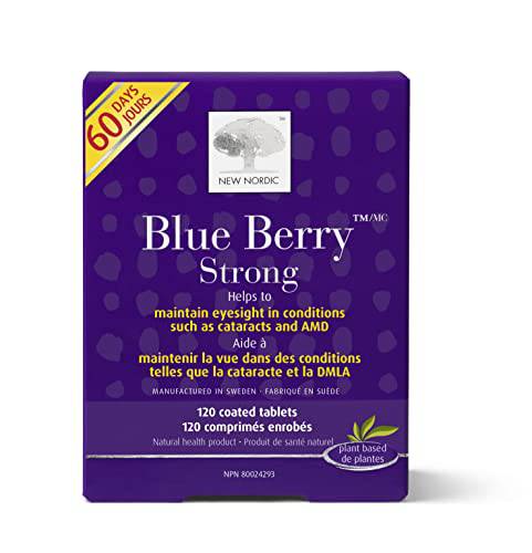 New Nordic Blue Berry Strong | Lutein Blueberry Bilberry Supplement (120 Count (Pack of 1))