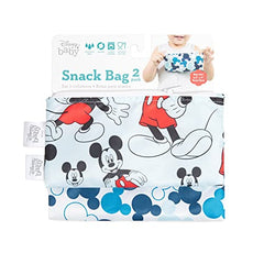 Bumkins Disney Baby Reusable Snack Bag, Mickey Classic/Mickey Icon, Small, 2 Count