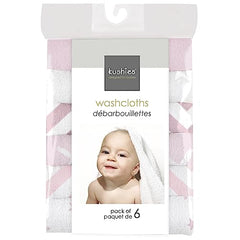 Kushies Baby Washcloths 6-Pack - Washcloths for Face & Body - Ultra Soft Baby Washcloths/Towels - Newborn Baby Wash Cloth - Boys PRT