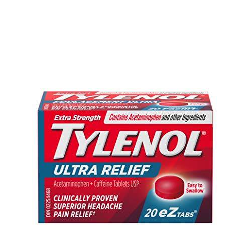 Tylenol Ultra Relief for Headache and Migraine Pain, eZTABS,20 Tablets