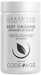 Codeage Grass Fed Beef Organs Supplement – Glandular Supplements - Freeze Dried, Non-Defatted, Desiccated Liver, Heart, Kidney, Pancreas & Spleen Bovine Pills – Beef Vitamins - Non-GMO -180 Capsules