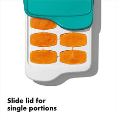 OXO Tot - Baby Food Freezer Tray Set - Freezer Storage Containers - Great for Portioning, Storing and Freezing Baby Food - Mealtime - Teal - 2-Pack