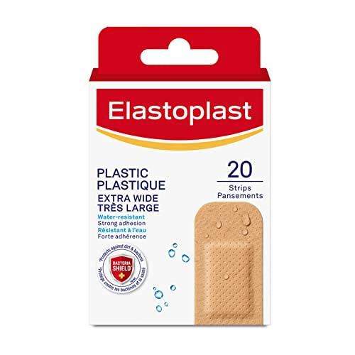 ELASTOPLAST Extra Wide Plastic Adhesive Bandages, 20 Strips