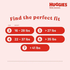 HUGGIES Diapers Size 4 - Huggies Little Movers Disposable Baby Diapers, 22ct, Jumbo Pack