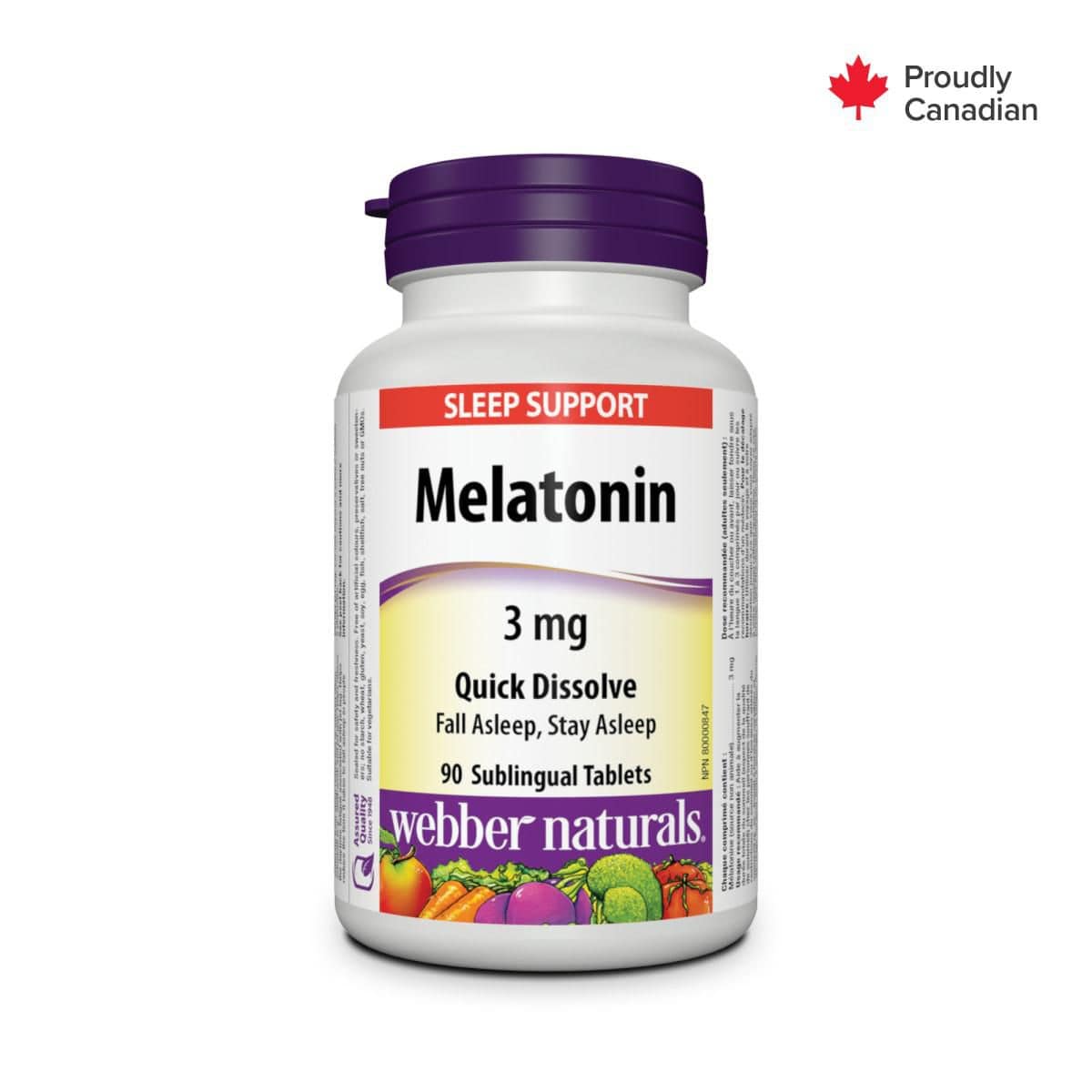 Webber Naturals® Melatonin Quick Dissolve, 3 mg - Zecoya