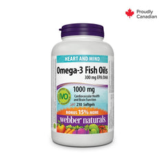 Webber Naturals® Omega-3 Fish Oils 300 mg EPA/DHA, 1000 mg Softgels - Zecoya