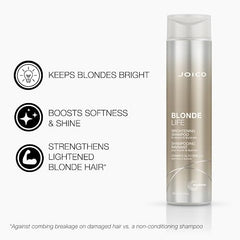 Joico Blonde Life Brightening Blonde Shampoo, Neutralizes Brassy Tones, Protect and Strengthen Bleached Hair, Anti Frizz with Coconut Oil, Sulfate Free