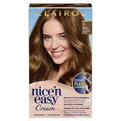 Clairol Nice'n Easy Permanent Hair Dye, 6 Light Brown Hair Color, 1 Count