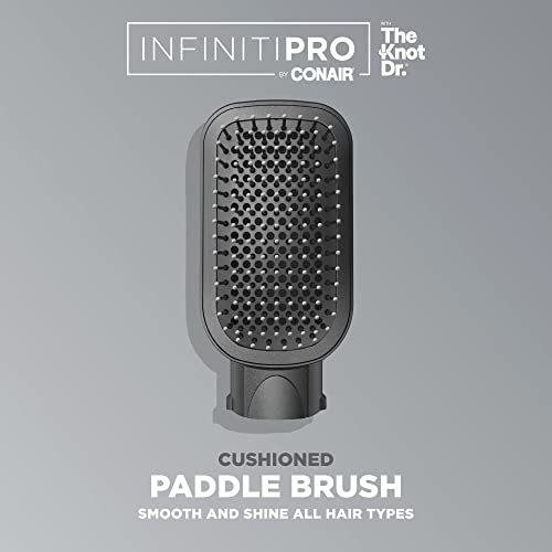 INFINITIPRO BY CONAIR The Knot Dr. Cushioned Paddle Brush, Smooth and Shine All Hair Types, Compatible with INFINITIPRO BY CONAIR The Knot Dr. Dryer Brushes