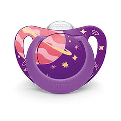 NUK Genius Pacifier, Purple Space, 6-18 Months, 4 Pack