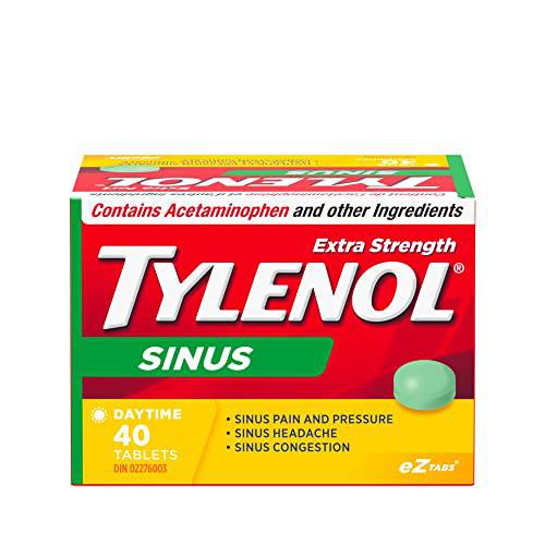 TYLENOL Extra Strength Sinus eZ Tabs, Relieves Sinus congestion and other sinus Symptoms, Daytime, 40ct