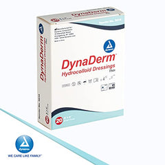 Dynarex Dynaderm Hydrocolloid Dressing, Thin, 2 x 2", 20 Count