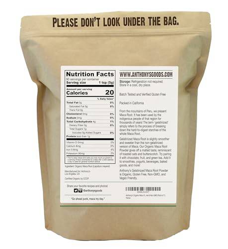 Anthony's Organic Gelatinized Maca Root Powder 454g