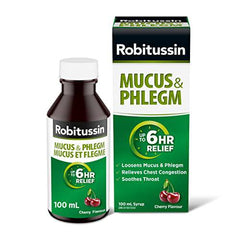 Robitussin Extra Strength Mucus & Phlegm Syrup, Alcohol Free, Cherry Flavour