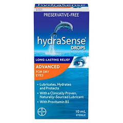 hydraSense Advanced Eye Drops, For Dry Eyes, Fast and Long Lasting Relief, Preservative Free, Naturally Sourced Lubricant, With Provitamin B5, 10 mL