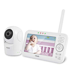 VTech VM5262 5" Digital Video Baby Monitor with Pan & Tilt Camera, White, One Size