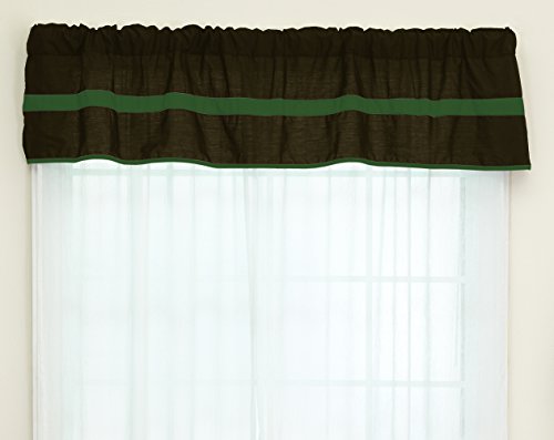 Baby Doll Bedding Solid Stripe Window Valance, Brown/Green