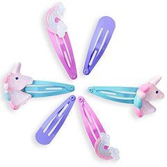 Scunci Kids 6pc Unicorn & Rainbow Snap Hair clips