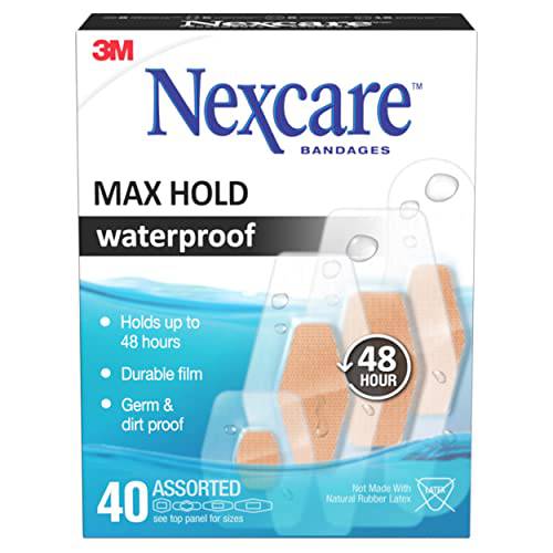 Nexcare™ Max Hold Waterproof Bandages, Assorted 40 ct value pack