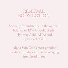 Alpha Skin Care Renewal Body Lotion with 12% Glycolic Aha, 12 oz.