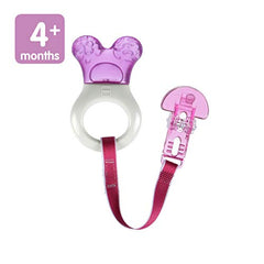 MAM Baby Toys, Teething Toys, Mini Cooler Teether with Clip, Girl 2+ Months (1 Count), MAM Mini Cooler Teether for Baby Girl Teething Pain, Baby Essentials