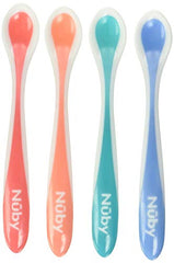 Nuby Heat Sensitive Soft Spoons, Multi-Color, 1-Pack