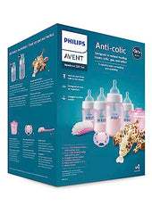 Philips Avent Anti-colic Baby Bottle with AirFree Vent Newborn Gift Set With Snuggle, Pink, SCD307/02