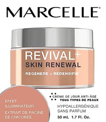 Marcelle Revival+ Skin Renewal Anti-Aging Day Cream, All Skin Types, 45+, Redensifying, Moisturizing & Smoothing, Cruelty-Free, Hypoallergenic, Paraben-Free, Fragrance-Free, Oil-Free, 50 mL