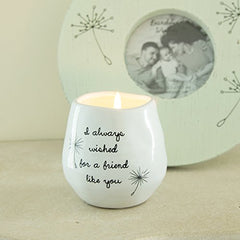 Dandelion Wishes 77114 Plain, I Always Wished for A Friend Like You White Ceramic Soy Serenity Scented Candle