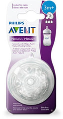 Philips Avent Natural Baby Bottle Nipple, Medium Flow Nipple 3M+, 2pk, SCF653/23