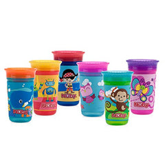 Nuby 360 Degree Easy Sip 3D Grip Wonder Cup with Printed Silicone Sleeve, Pirate, 10 Oz