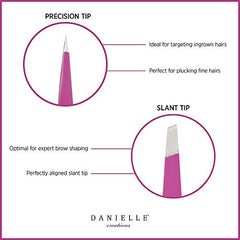 Danielle Soft Touch Stainless Steel Duo Tweezers Set