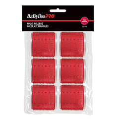 BaBylissPRO Self-Gripping Rollers, Red, 65mm, 6 Per Pack