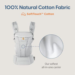 Ergobaby Omni Dream All Carry Positions SoftTouch Cotton Baby Carrier Newborn to Toddler with Enhanced Lumbar Support (7-45 lb), Natural Dots