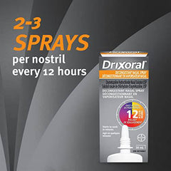 Drixoral Decongestant Nasal Spray, Fast and Long Lasting 12 Hour Relief, 30ml