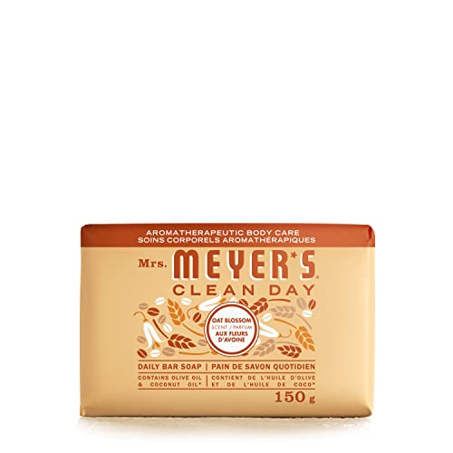 Mrs. Meyer's Clean Day Bar Soap, Use as Body Wash or Hand Soap, Cruelty Free Formula Made with Essential Oils, Oat Blossom Scent, 1 gram, Single Bar