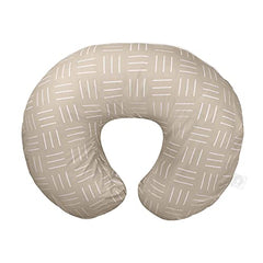 Boppy Nursing Pillow Organic Original Support, Sand Criss Cross, Ergonomic Nursing Essentials for Bottle and Breastfeeding, Firm Hypoallergenic Fiber Fill with 100% Organic Cotton Nursing Pillow Cover