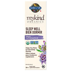 Garden of Life mykind Organics Sleep Well 58ml Spray | Relax & Fall Asleep Quickly | Melatonin Free | Made with L-Theanine, Passionflower, Chamomile, Lemon Balm, Hibiscus | Non-GMO, Vegan, Organic