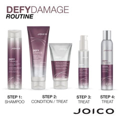 Joico Defy Damage Protective Shampoo, for Dry Damaged Hair, Cleanses Curly, Colored, or Frizzy Hair, with Moringa Seed Oil, Sulfate Free, 300 mL